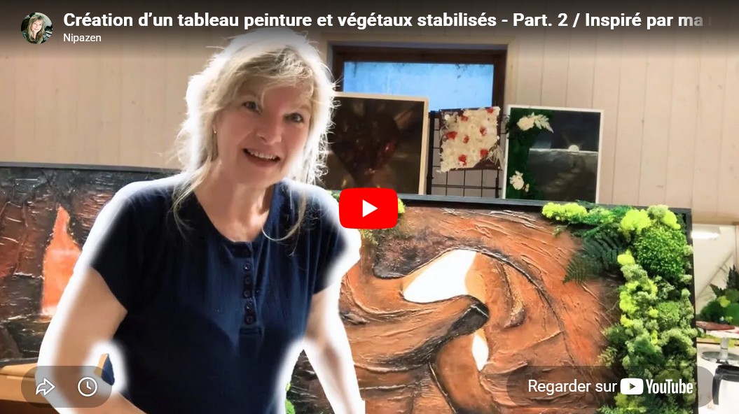 Cr&eacute;ation d&rsquo;un tableau peinture et v&eacute;g&eacute;taux stabilis&eacute;s - Part. 2 / Inspir&eacute; par ma musique LONG ROAD